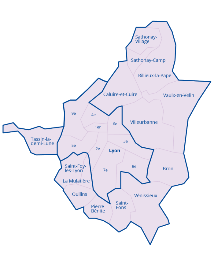 Les communes d'intervention du service de transport accompagné